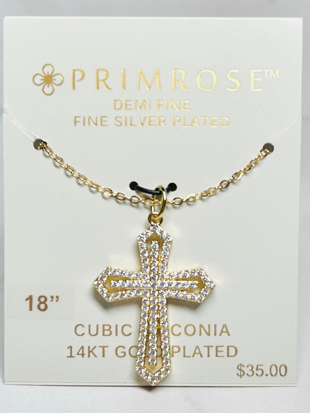 Charming Crystal CZ cross pendant necklace